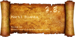 Hartl Bianka névjegykártya